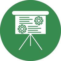 Presentation Glyph Circle Icon vector