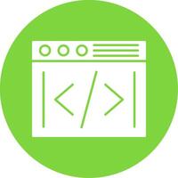 Coding Glyph Circle Icon vector