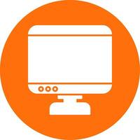 Monitor Glyph Circle Icon vector