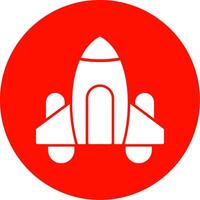 Spaceship Glyph Circle Icon vector