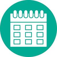 Calendar Glyph Circle Icon vector