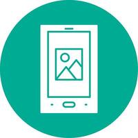 Tablet Glyph Circle Icon vector
