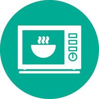 Microwave Glyph Circle Icon vector