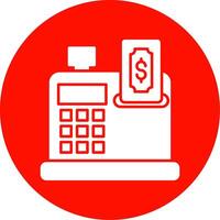 Cash Register Glyph Circle Icon vector