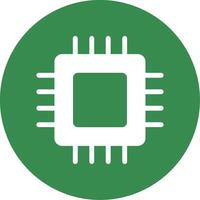 Circuit Board Glyph Circle Icon vector