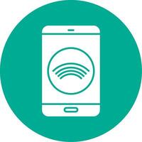 Smartphone Glyph Circle Icon vector