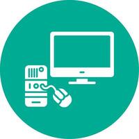 Computing Glyph Circle Icon vector