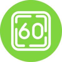 Sixty Linear Circle Multicolor Design Icon vector