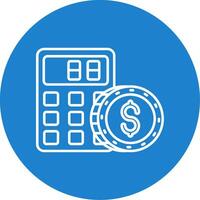 Calculator Linear Circle Multicolor Design Icon vector