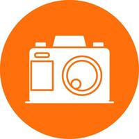 Photo Camera Glyph Circle Icon vector