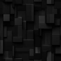 AI generated Dark black Geometric grid background Modern dark abstract texture seamless pattern photo