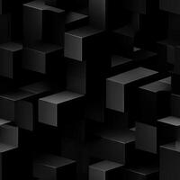 AI generated Dark black Geometric grid background Modern dark abstract texture seamless pattern photo