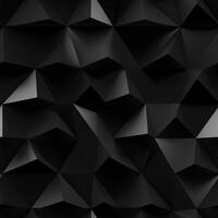 AI generated Dark black Geometric grid background Modern dark abstract texture seamless pattern photo