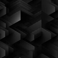 AI generated Dark black Geometric grid background Modern dark abstract texture seamless pattern photo
