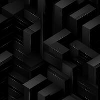 AI generated Dark black Geometric grid background Modern dark abstract texture seamless pattern photo