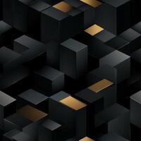 AI generated Dark black Geometric grid background Modern dark abstract texture seamless pattern photo