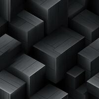 AI generated Dark black Geometric grid background Modern dark abstract texture seamless pattern photo