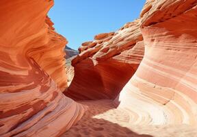 ai generado el ola arenisca formaciones naturaleza paisaje cañón en desiertos foto