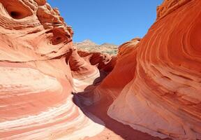 AI generated The Wave Sandstone Formations nature landscape Canyon in deserts photo