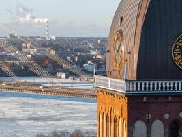 Beautiful aerial Riga view from above. photo