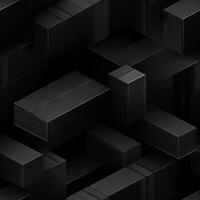 AI generated Dark black Geometric grid background Modern dark abstract texture seamless pattern photo