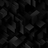 AI generated Dark black Geometric grid background Modern dark abstract texture seamless pattern photo