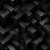 AI generated Dark black Geometric grid background Modern dark abstract texture seamless pattern photo