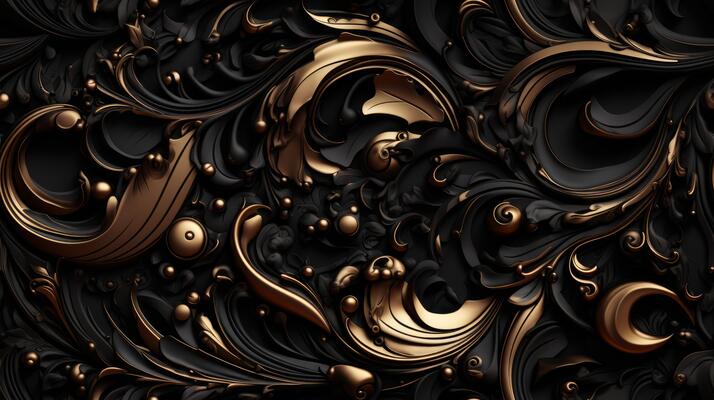 Black And Gold Floral Background Stock Photos, Images and Backgrounds