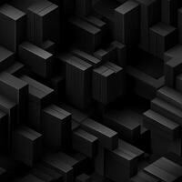 AI generated Dark black Geometric grid background Modern dark abstract texture seamless pattern photo