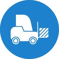 Forklift Glyph Circle Icon vector