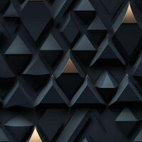 AI generated Dark black Geometric grid background Modern dark abstract texture seamless pattern photo