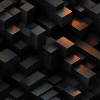 AI generated Dark black Geometric grid background Modern dark abstract texture seamless pattern photo