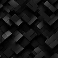 AI generated Dark black Geometric grid background Modern dark abstract texture seamless pattern photo