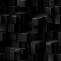 AI generated Dark black Geometric grid background Modern dark abstract texture seamless pattern photo