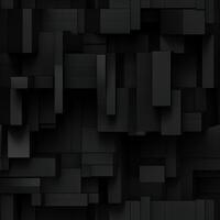 AI generated Dark black Geometric grid background Modern dark abstract texture seamless pattern photo