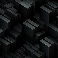 AI generated Dark black Geometric grid background Modern dark abstract texture seamless pattern photo