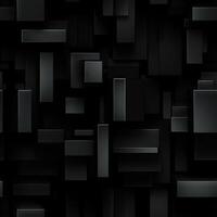 AI generated Dark black Geometric grid background Modern dark abstract texture seamless pattern photo