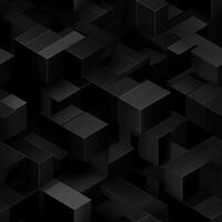 AI generated Dark black Geometric grid background Modern dark abstract texture seamless pattern photo
