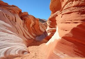 AI generated The Wave Sandstone Formations nature landscape Canyon in deserts photo