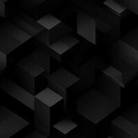 AI generated Dark black Geometric grid background Modern dark abstract texture seamless pattern photo