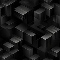 AI generated Dark black Geometric grid background Modern dark abstract texture seamless pattern photo