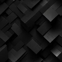 AI generated Dark black Geometric grid background Modern dark abstract texture seamless pattern photo