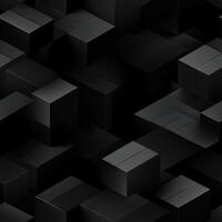 AI generated Dark black Geometric grid background Modern dark abstract texture seamless pattern photo