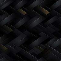 AI generated Dark black Geometric grid background Modern dark abstract texture seamless pattern photo