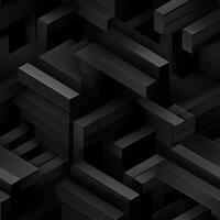 AI generated Dark black Geometric grid background Modern dark abstract texture seamless pattern photo