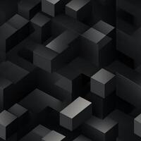 AI generated Dark black Geometric grid background Modern dark abstract texture seamless pattern photo