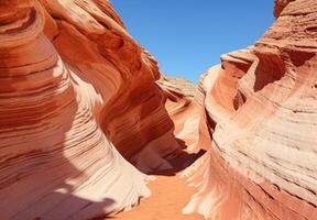 ai generado el ola arenisca formaciones naturaleza paisaje cañón en desiertos foto