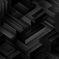 AI generated Dark black Geometric grid background Modern dark abstract texture seamless pattern photo