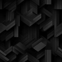 AI generated Dark black Geometric grid background Modern dark abstract texture seamless pattern photo