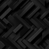 AI generated Dark black Geometric grid background Modern dark abstract texture seamless pattern photo